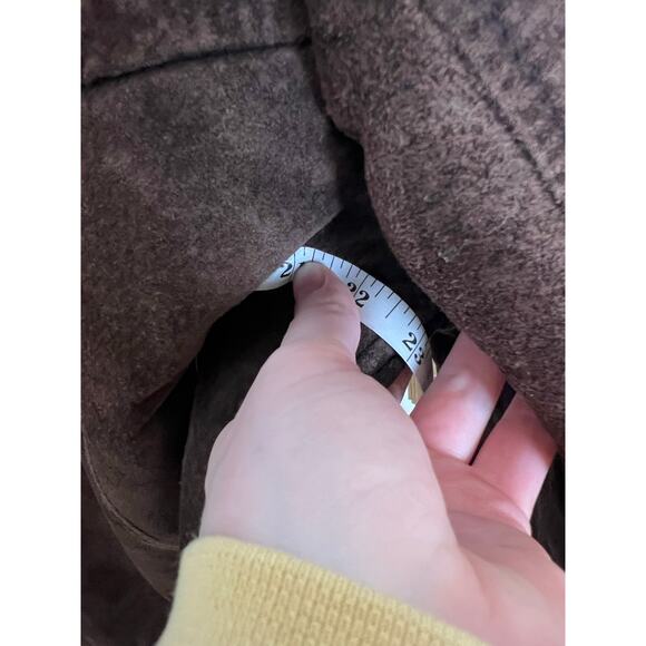 Vintage Guess Women's L Brown Suede Leather Faux Fur Lined Jacket Coat Y2K - Picture 8 of 16